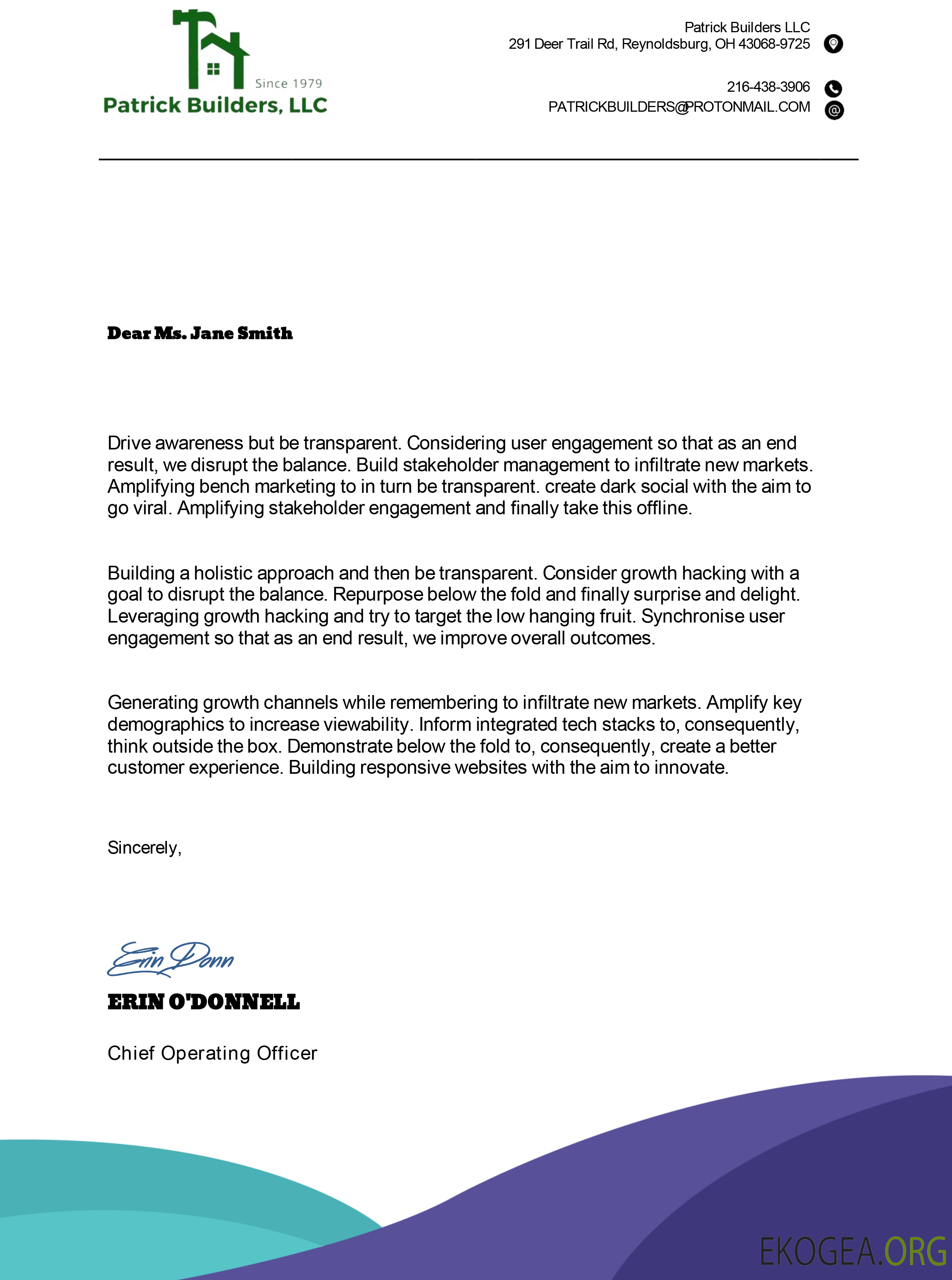 modèle de papier à en tête au format Word et PDF, entièrement modifiable